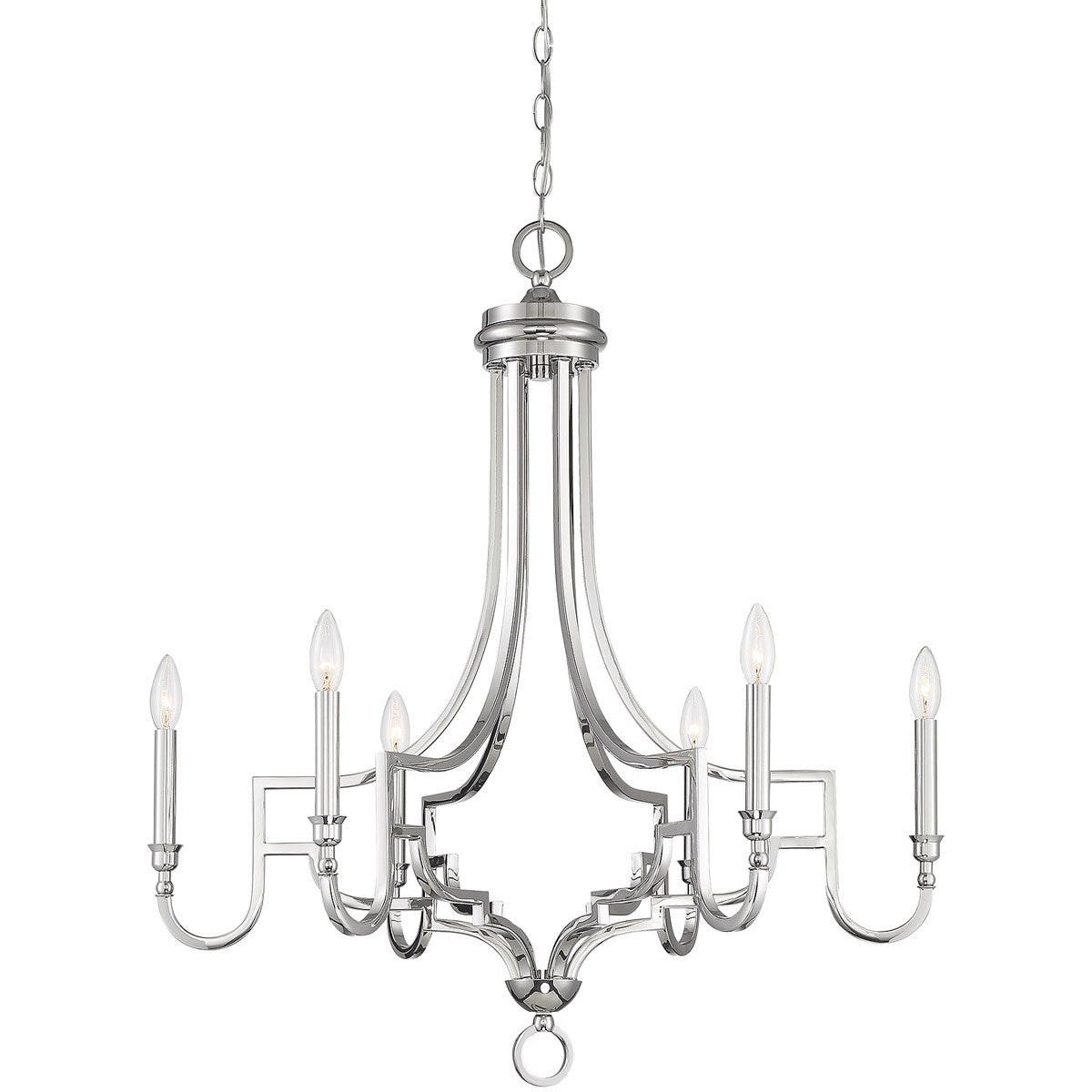 Meridian Lite Trends 6-Light Chandelier in Polished Nickel M10083PN