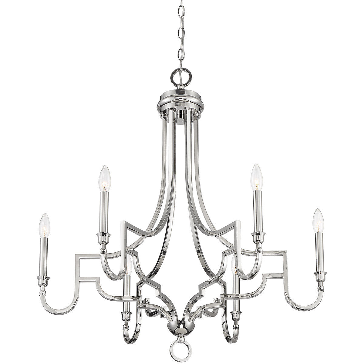 Meridian Lite Trends 6-Light Chandelier in Polished Nickel M10083PN