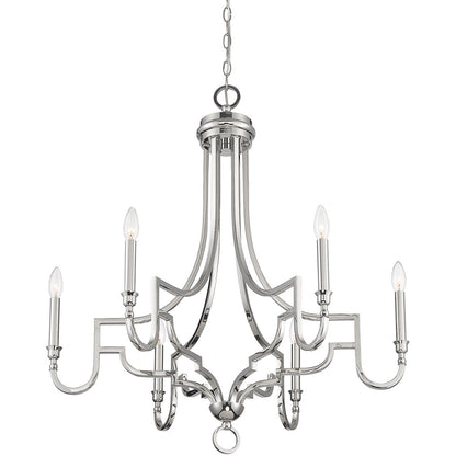 Meridian Lite Trends 6-Light Chandelier in Polished Nickel M10083PN