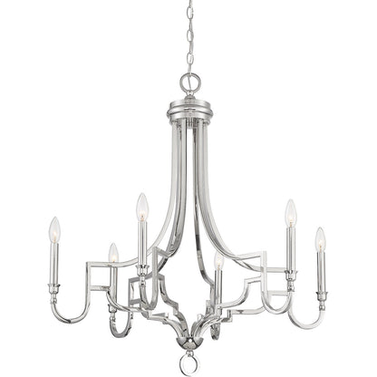 Meridian Lite Trends 6-Light Chandelier in Polished Nickel M10083PN