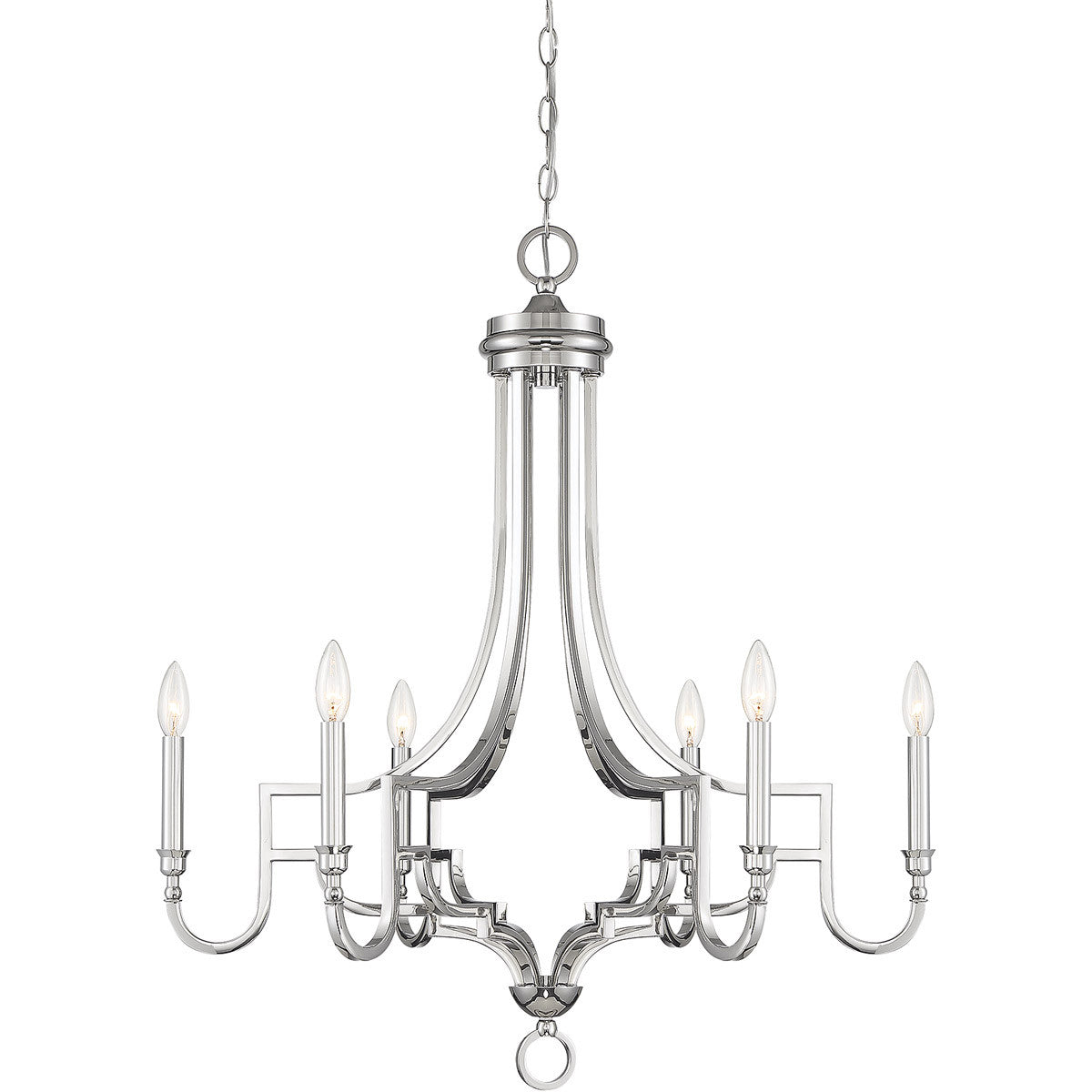 Meridian 6-Light Chandelier in Polished Nickel M10083PN