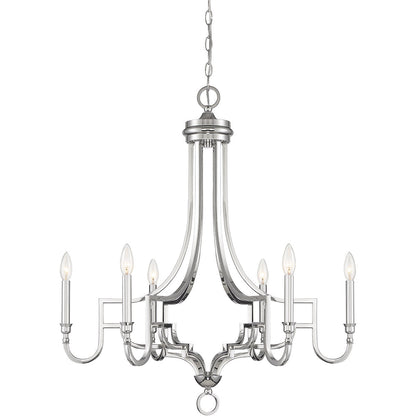 Meridian 6-Light Chandelier in Polished Nickel M10083PN