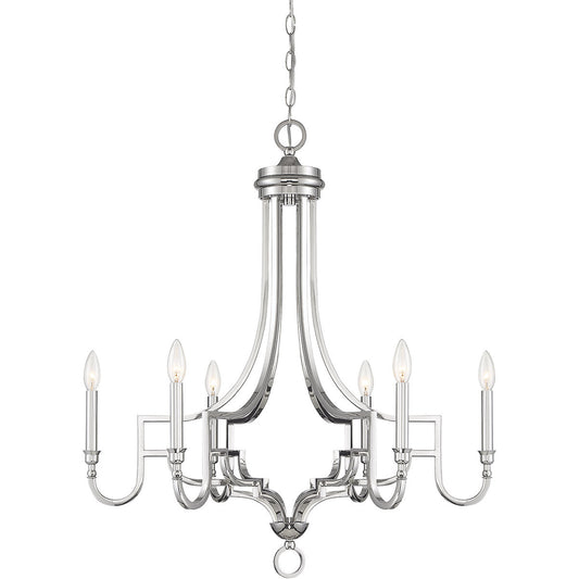 Meridian 6-Light Chandelier in Polished Nickel M10083PN