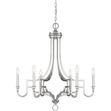 Meridian Lite Trends 6-Light Chandelier in Polished Nickel M10083PN