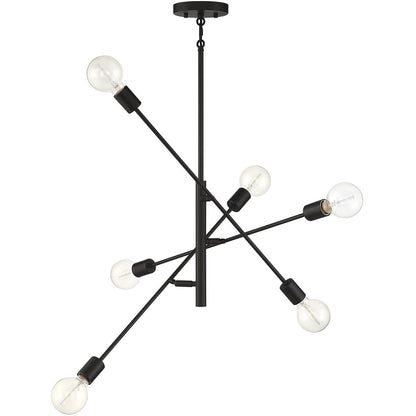 Meridian Lite Trends 6-Light Chandelier in Matte Black M10084MBK