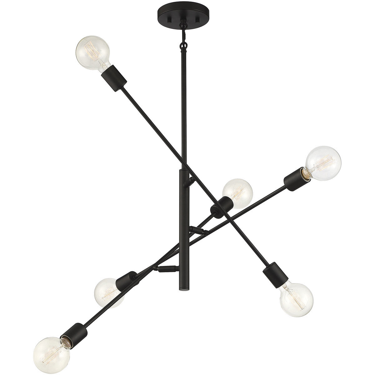 Meridian Lite Trends 6-Light Chandelier in Matte Black M10084MBK