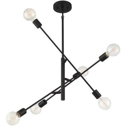 Meridian Lite Trends 6-Light Chandelier in Matte Black M10084MBK