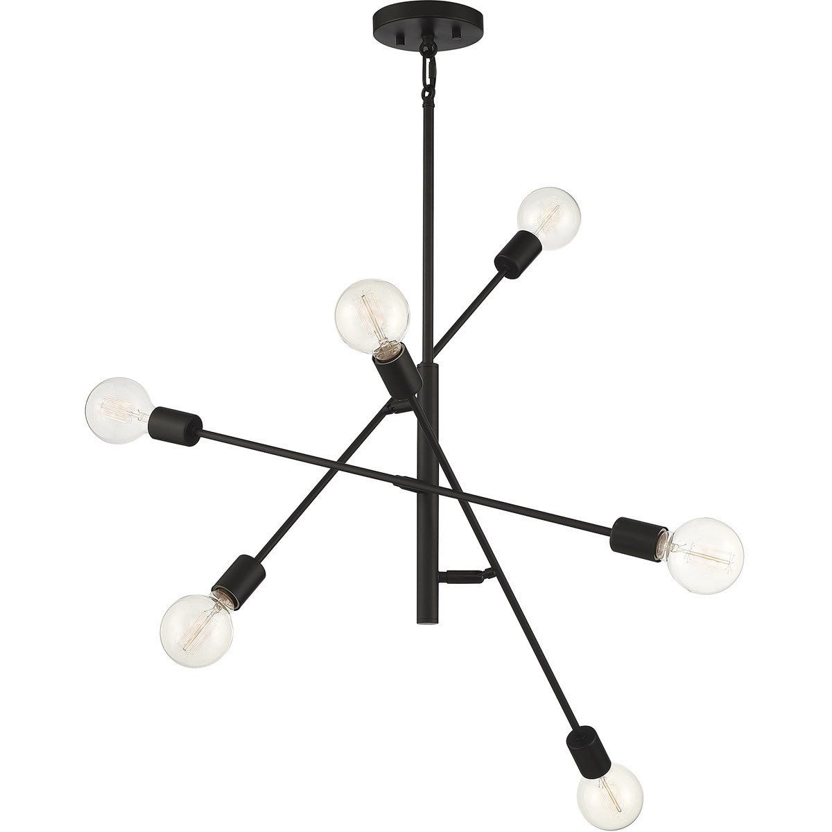 Meridian Lite Trends 6-Light Chandelier in Matte Black M10084MBK