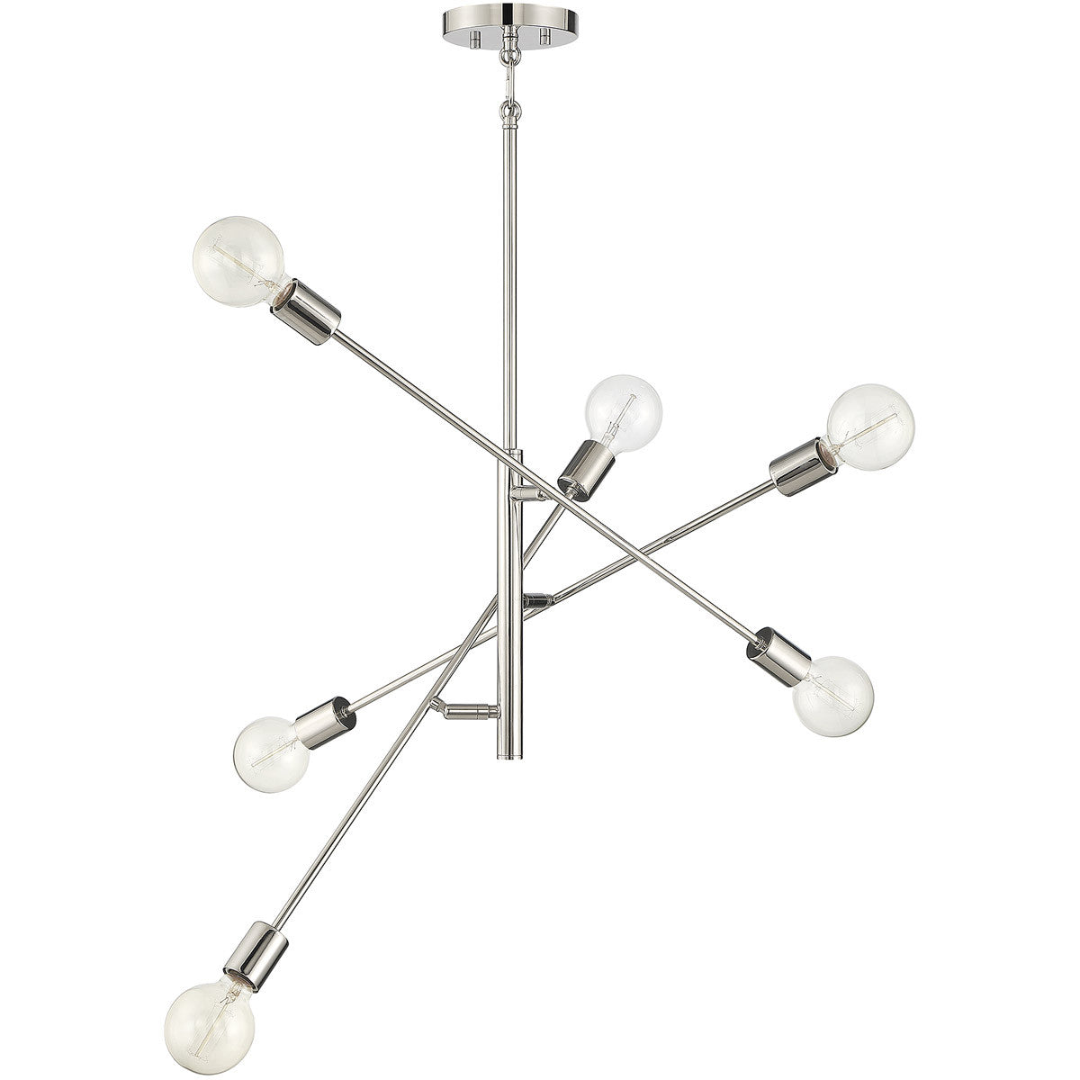 Meridian Lite Trends 6-Light Chandelier in Polished Nickel M10084PN