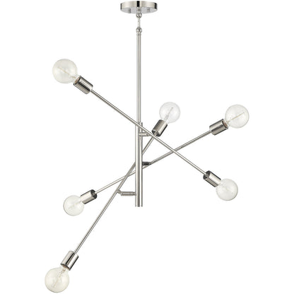 Meridian Lite Trends 6-Light Chandelier in Polished Nickel M10084PN