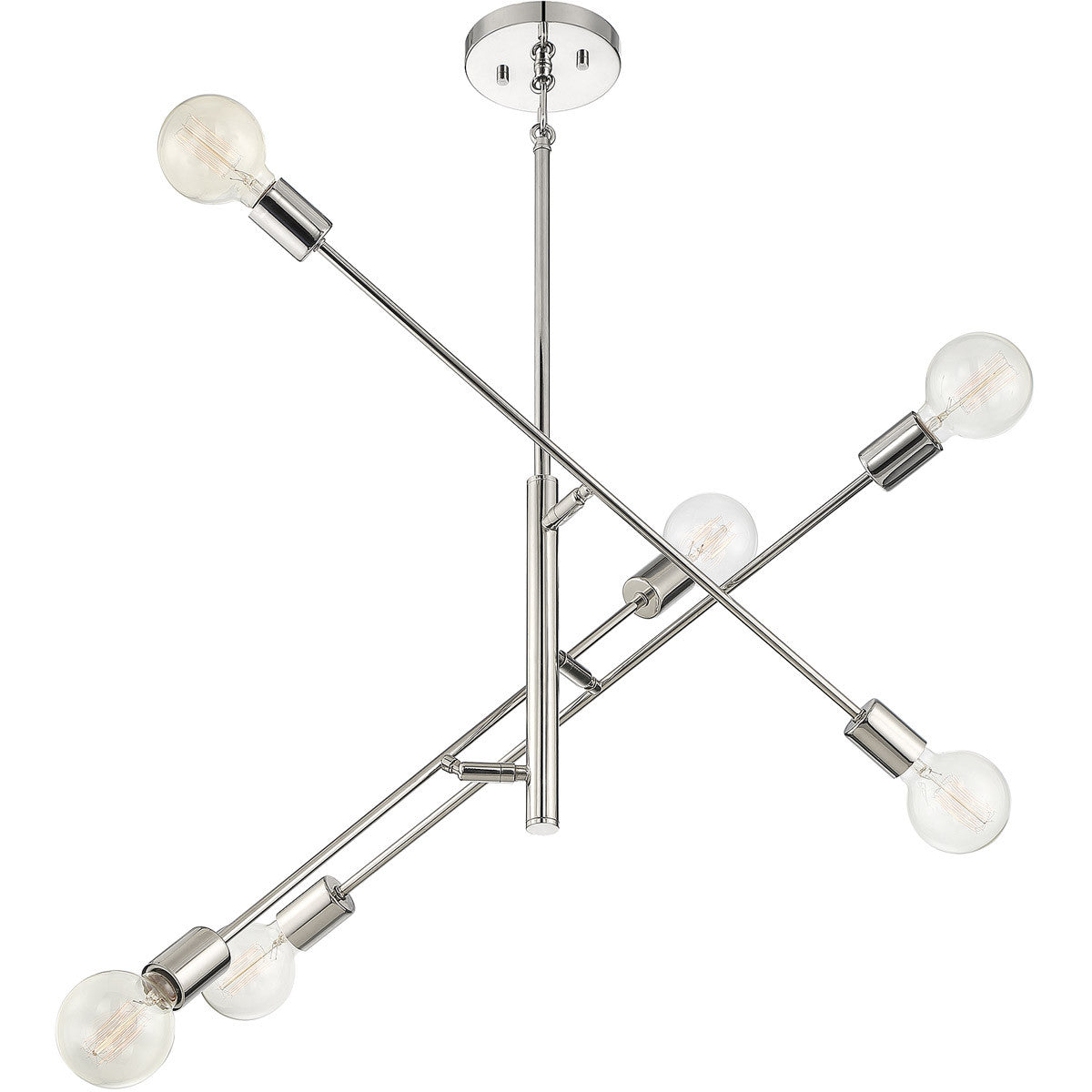 Meridian Lite Trends 6-Light Chandelier in Polished Nickel M10084PN