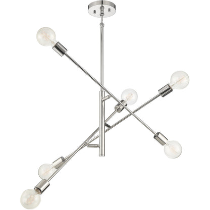 Meridian Lite Trends 6-Light Chandelier in Polished Nickel M10084PN