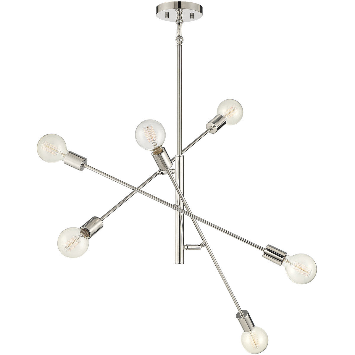 Meridian Lite Trends 6-Light Chandelier in Polished Nickel M10084PN