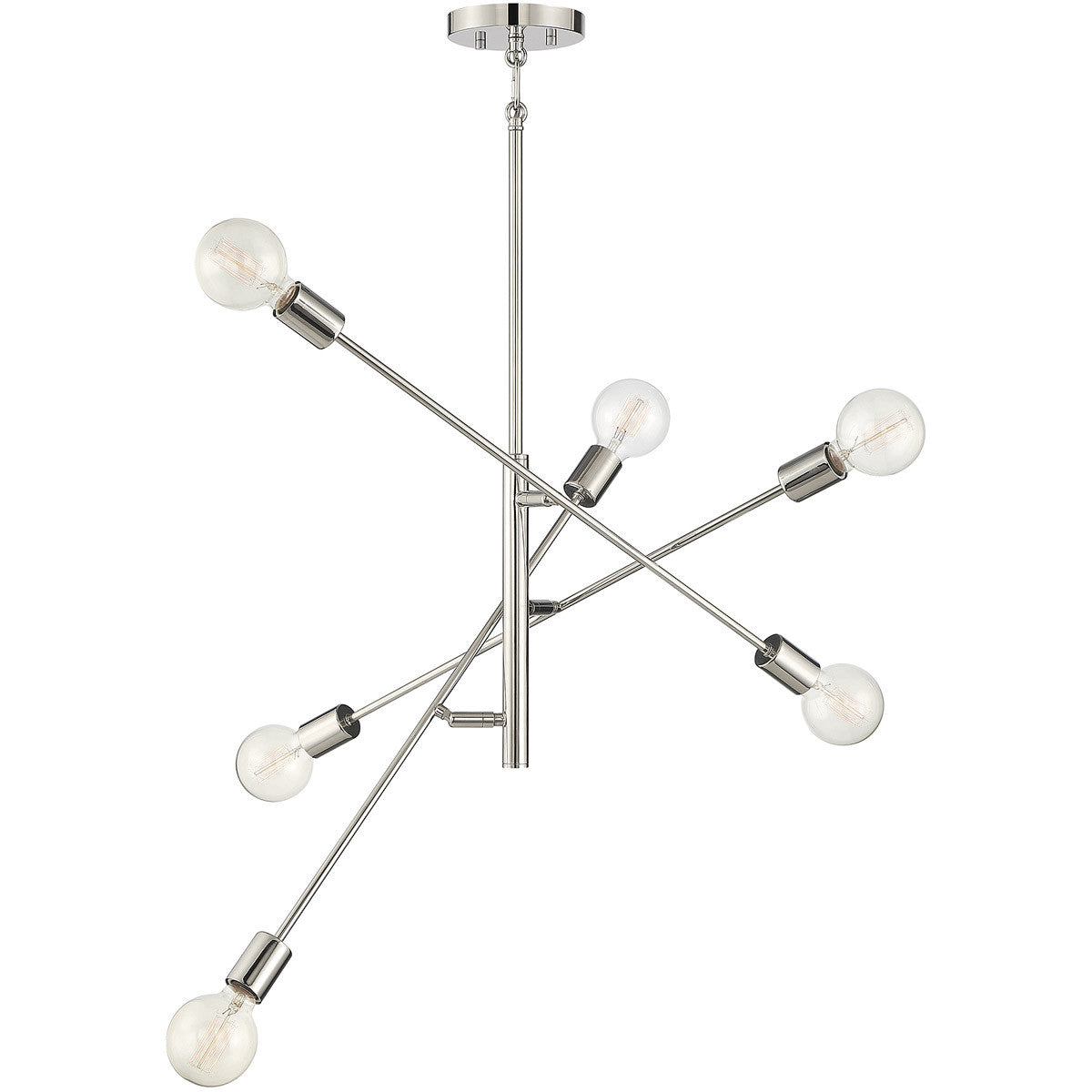 Meridian 6-Light Chandelier in Polished Nickel M10084PN