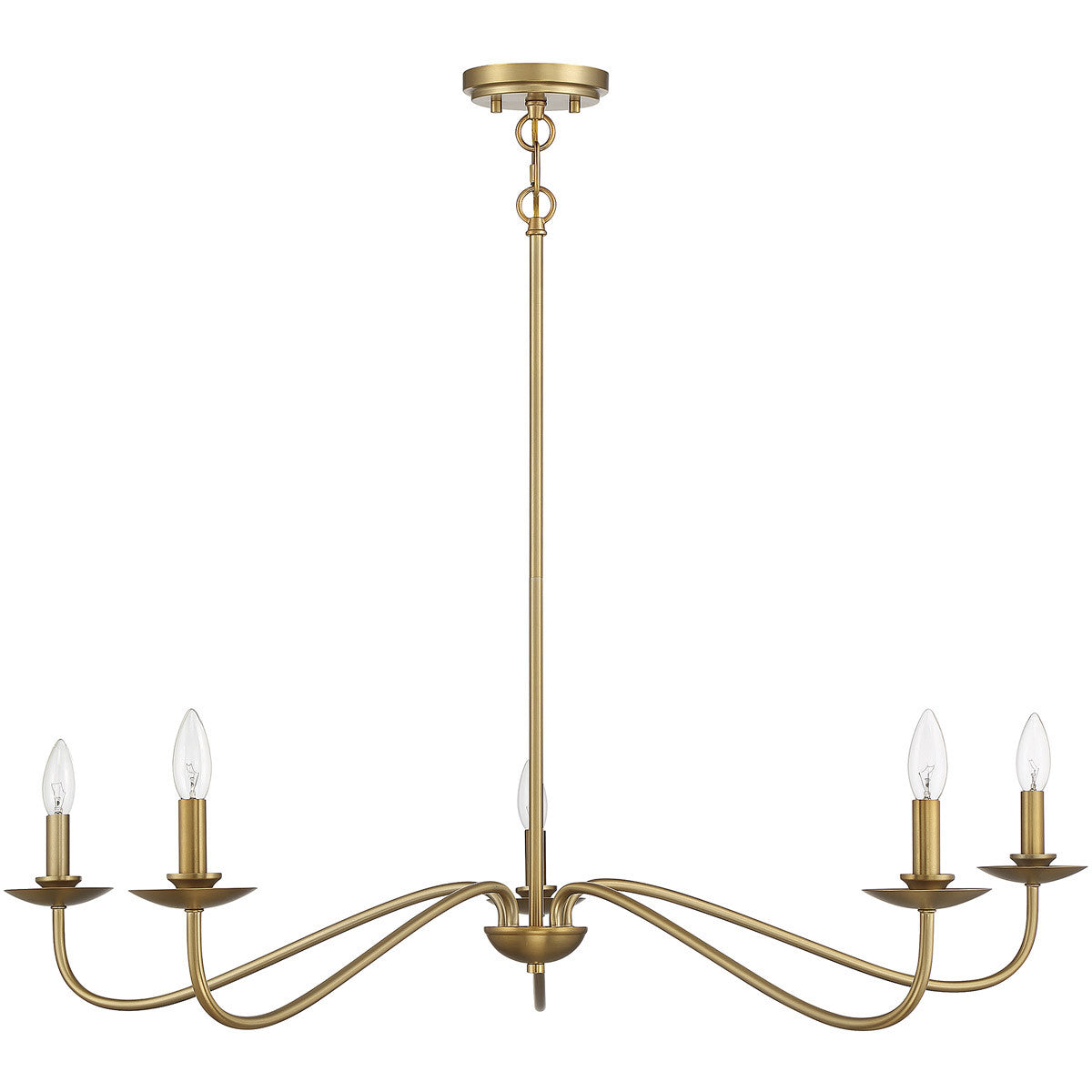 Meridian Lite Trends 5-Light Chandelier in Natural Brass M10085NB