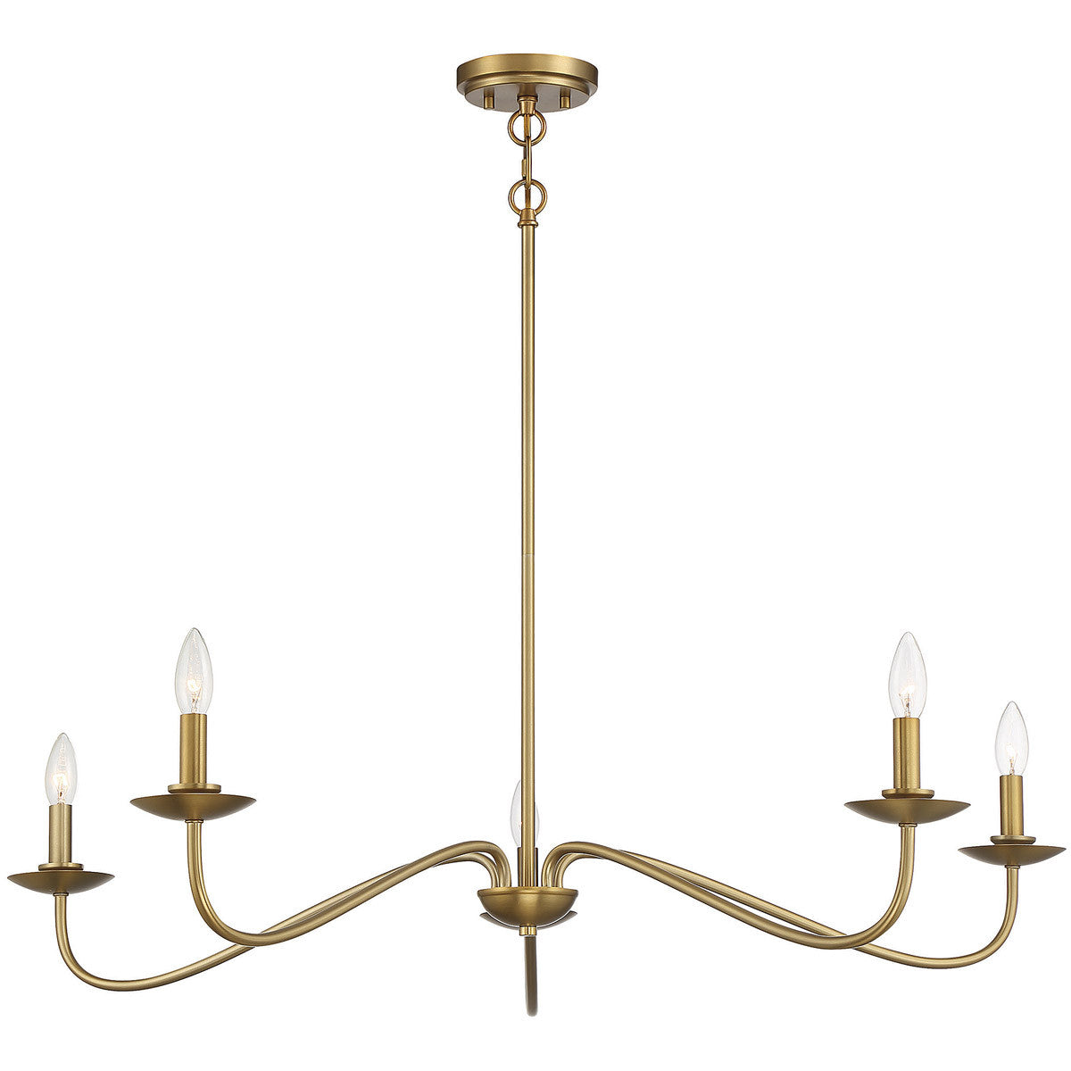 Meridian Lite Trends 5-Light Chandelier in Natural Brass M10085NB