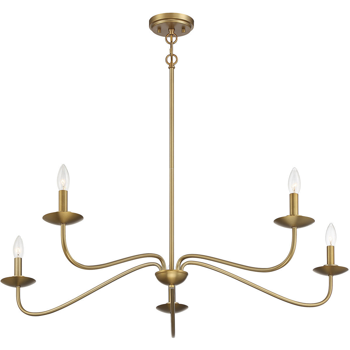 Meridian Lite Trends 5-Light Chandelier in Natural Brass M10085NB