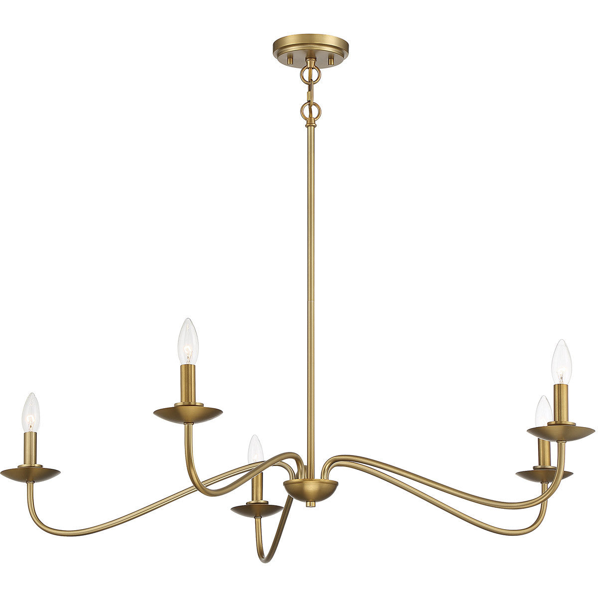 Meridian Lite Trends 5-Light Chandelier in Natural Brass M10085NB