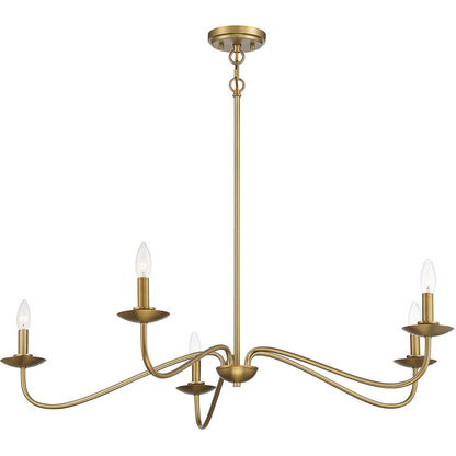 Meridian Lite Trends 5-Light Chandelier in Natural Brass M10085NB