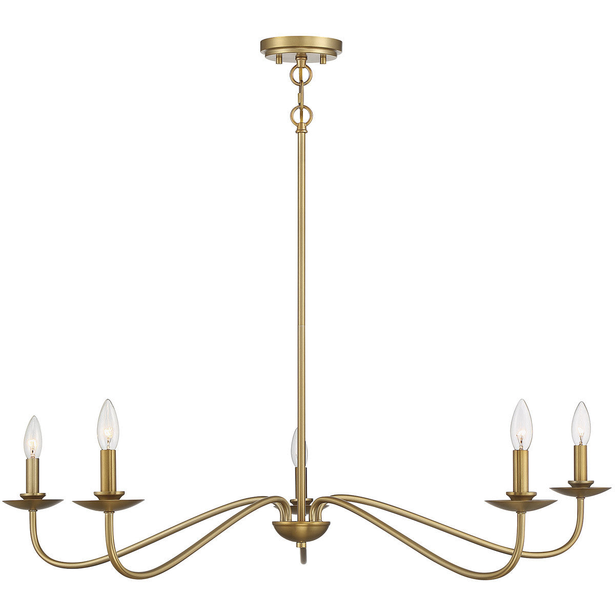 Meridian 5-Light Chandelier in Natural Brass M10085NB