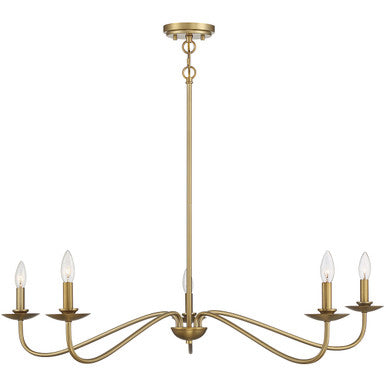 Meridian Lite Trends 5-Light Chandelier in Natural Brass M10085NB