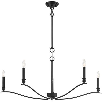 Meridian Lite Trends 5-Light Chandelier in Matte Black M10086MBK