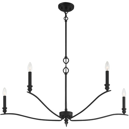 Meridian Lite Trends 5-Light Chandelier in Matte Black M10086MBK