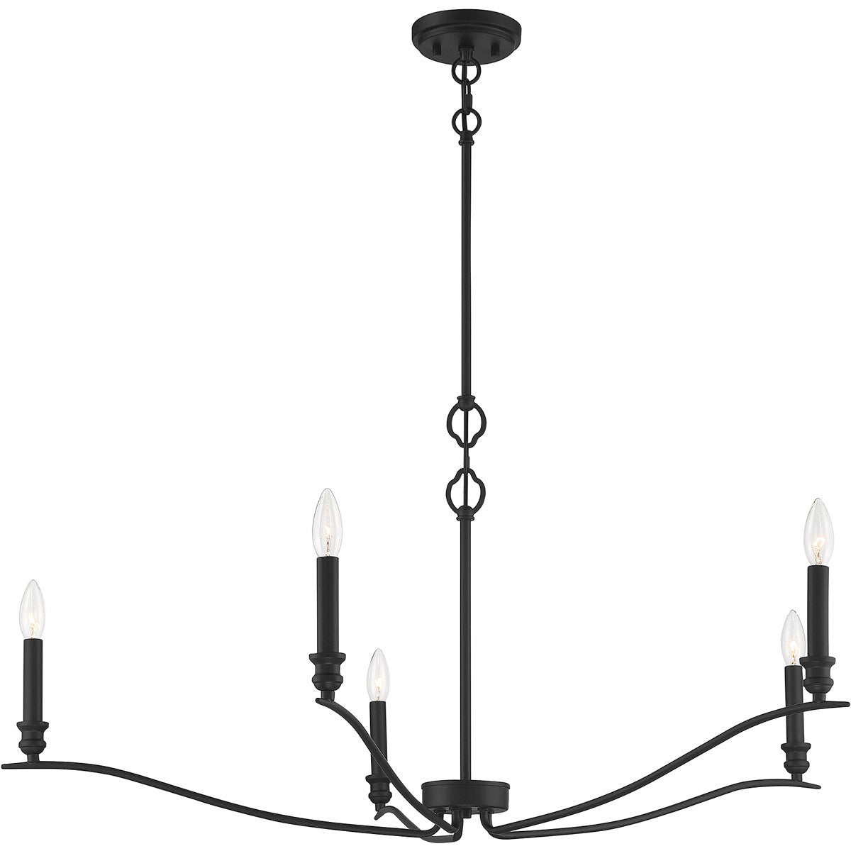 Meridian Lite Trends 5-Light Chandelier in Matte Black M10086MBK