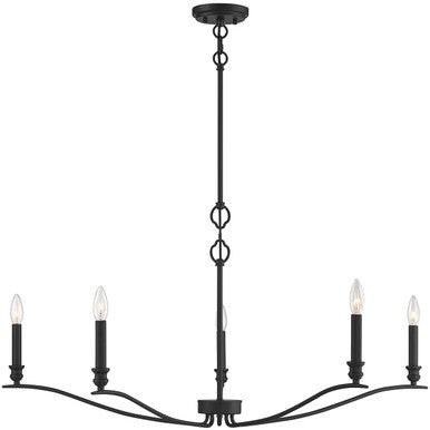 Meridian Lite Trends 5-Light Chandelier in Matte Black M10086MBK