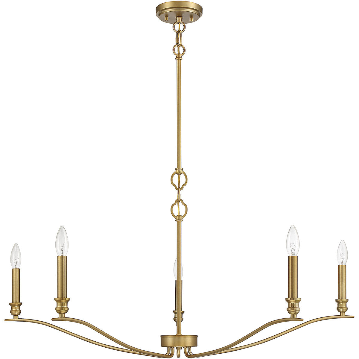 Meridian Lite Trends 5-Light Chandelier in Natural Brass M10086NB