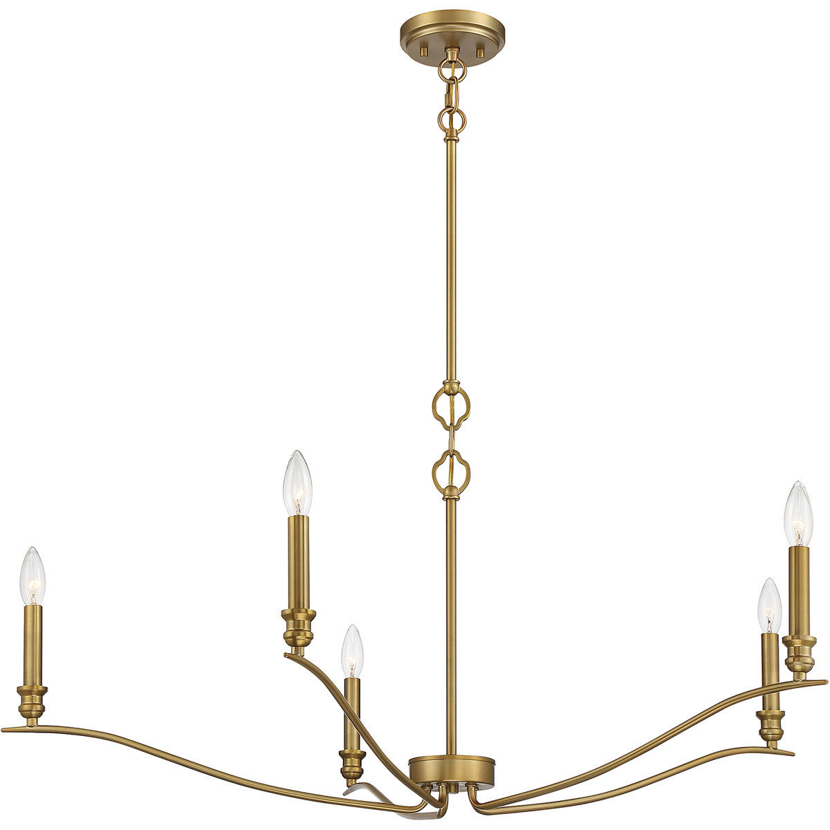 Meridian Lite Trends 5-Light Chandelier in Natural Brass M10086NB