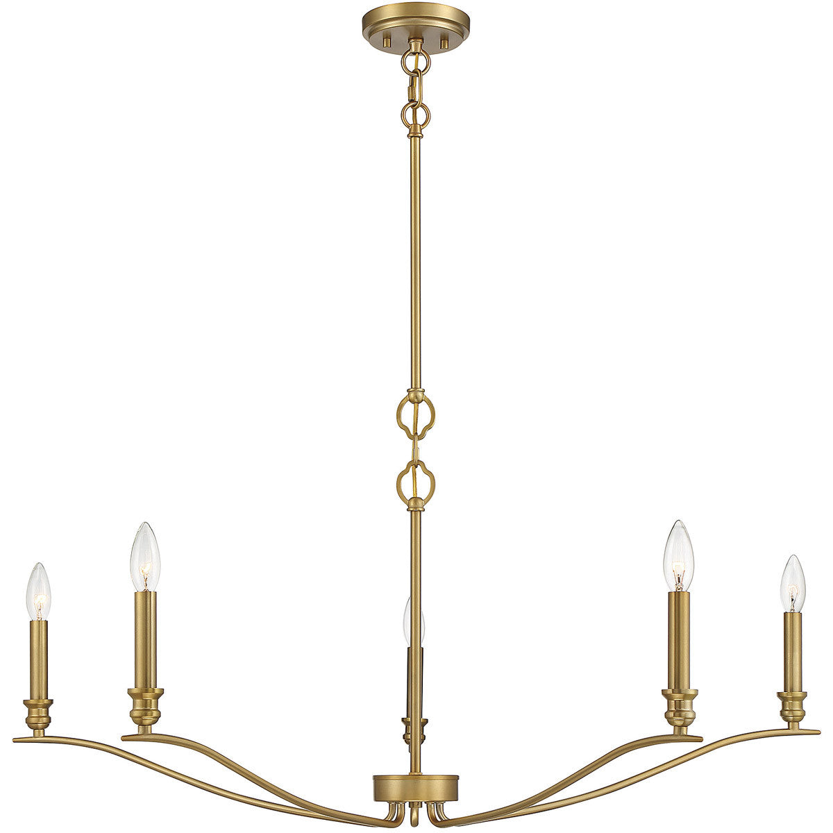 Meridian 5-Light Chandelier in Natural Brass M10086NB