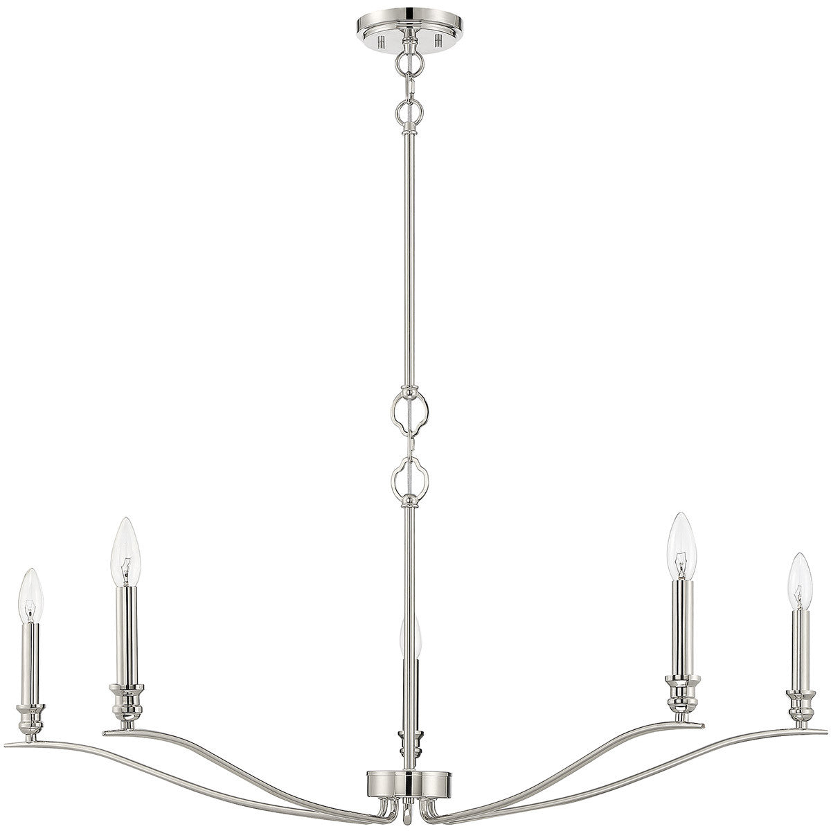 Meridian Lite Trends 5-Light Chandelier in Polished Nickel M10086PN