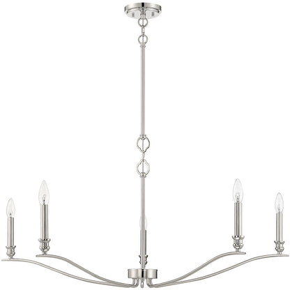 Meridian Lite Trends 5-Light Chandelier in Polished Nickel M10086PN