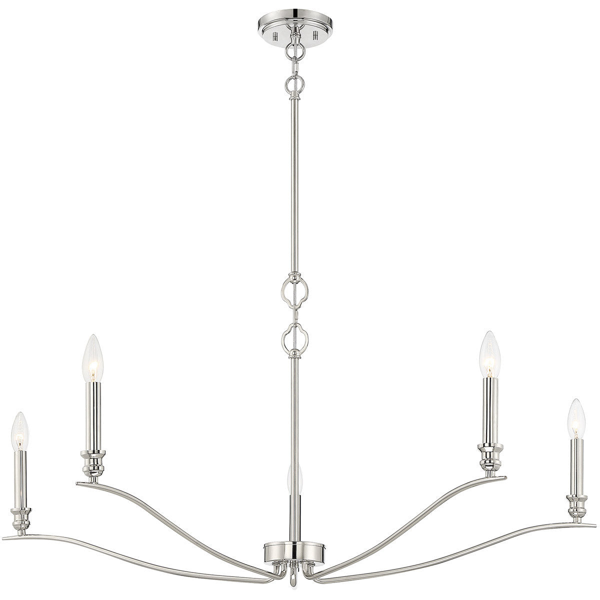 Meridian Lite Trends 5-Light Chandelier in Polished Nickel M10086PN