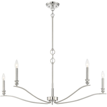 Meridian Lite Trends 5-Light Chandelier in Polished Nickel M10086PN