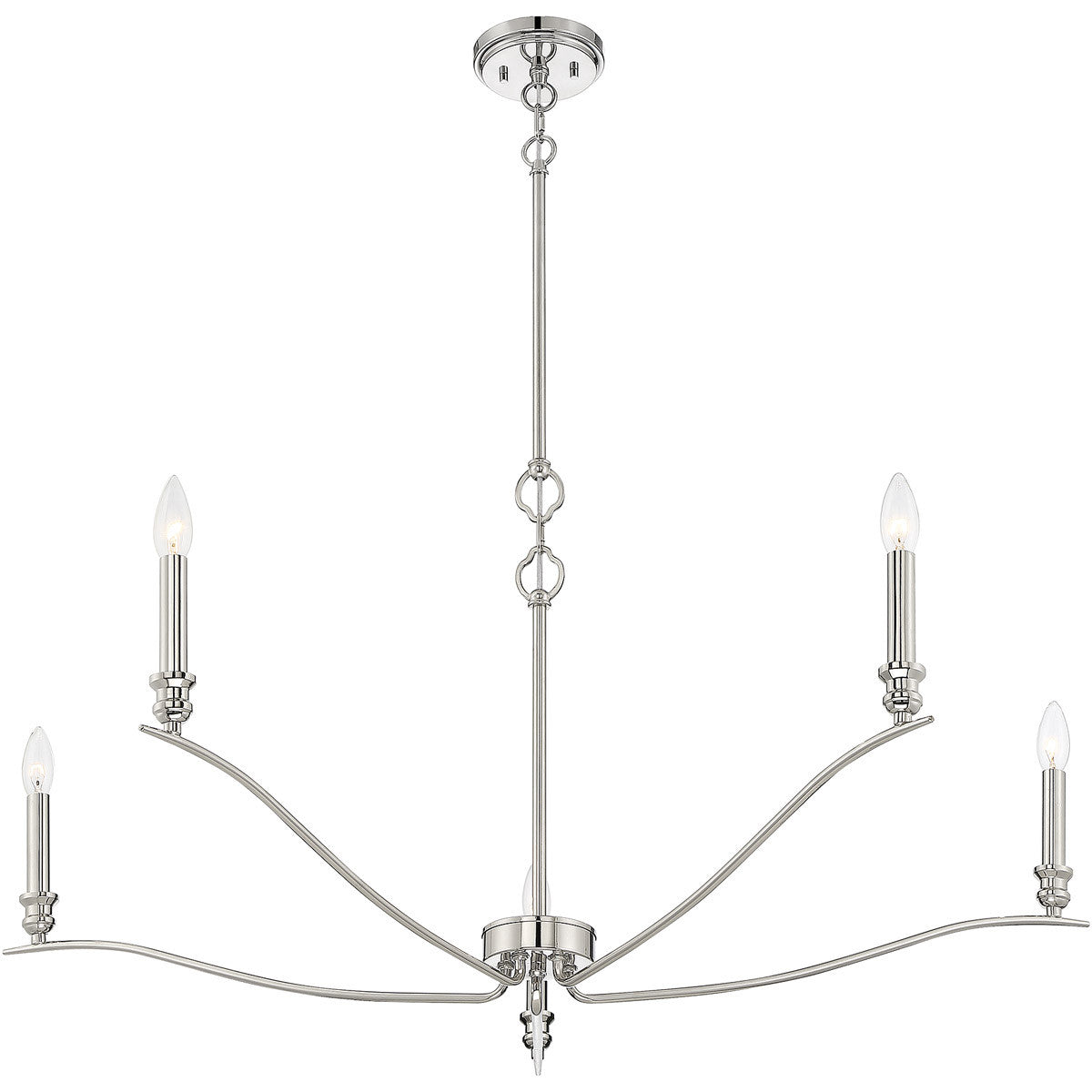 Meridian Lite Trends 5-Light Chandelier in Polished Nickel M10086PN