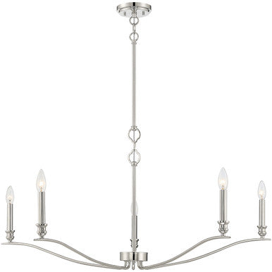 Meridian Lite Trends 5-Light Chandelier in Polished Nickel M10086PN