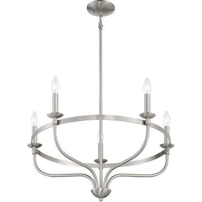 Meridian Lite Trends 5-Light Chandelier in Brushed Nickel M10087BN