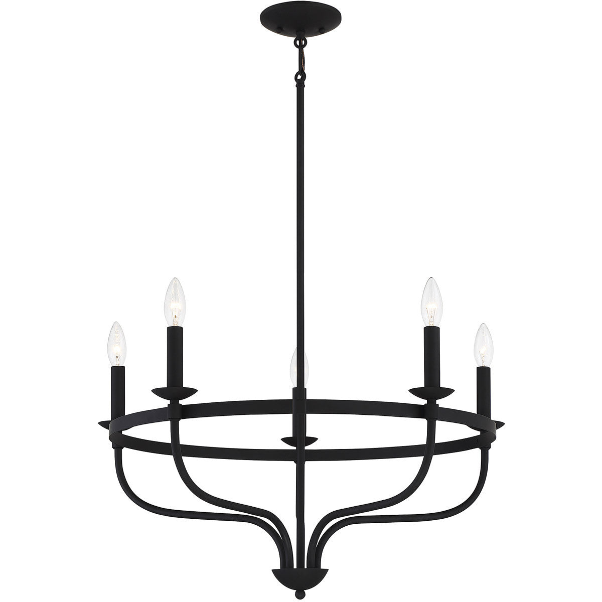 Meridian Lite Trends 5-Light Chandelier in Matte Black M10087MBK