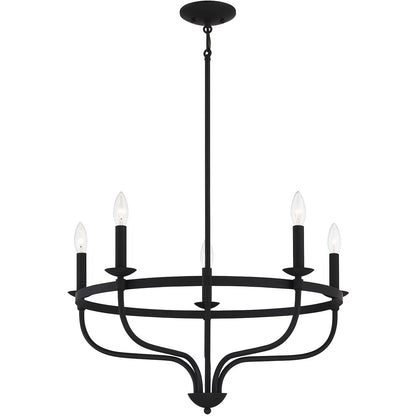 Meridian Lite Trends 5-Light Chandelier in Matte Black M10087MBK