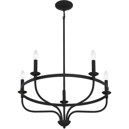 Meridian Lite Trends 5-Light Chandelier in Matte Black M10087MBK