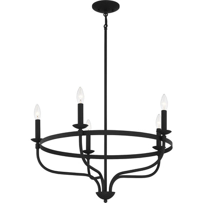 Meridian Lite Trends 5-Light Chandelier in Matte Black M10087MBK