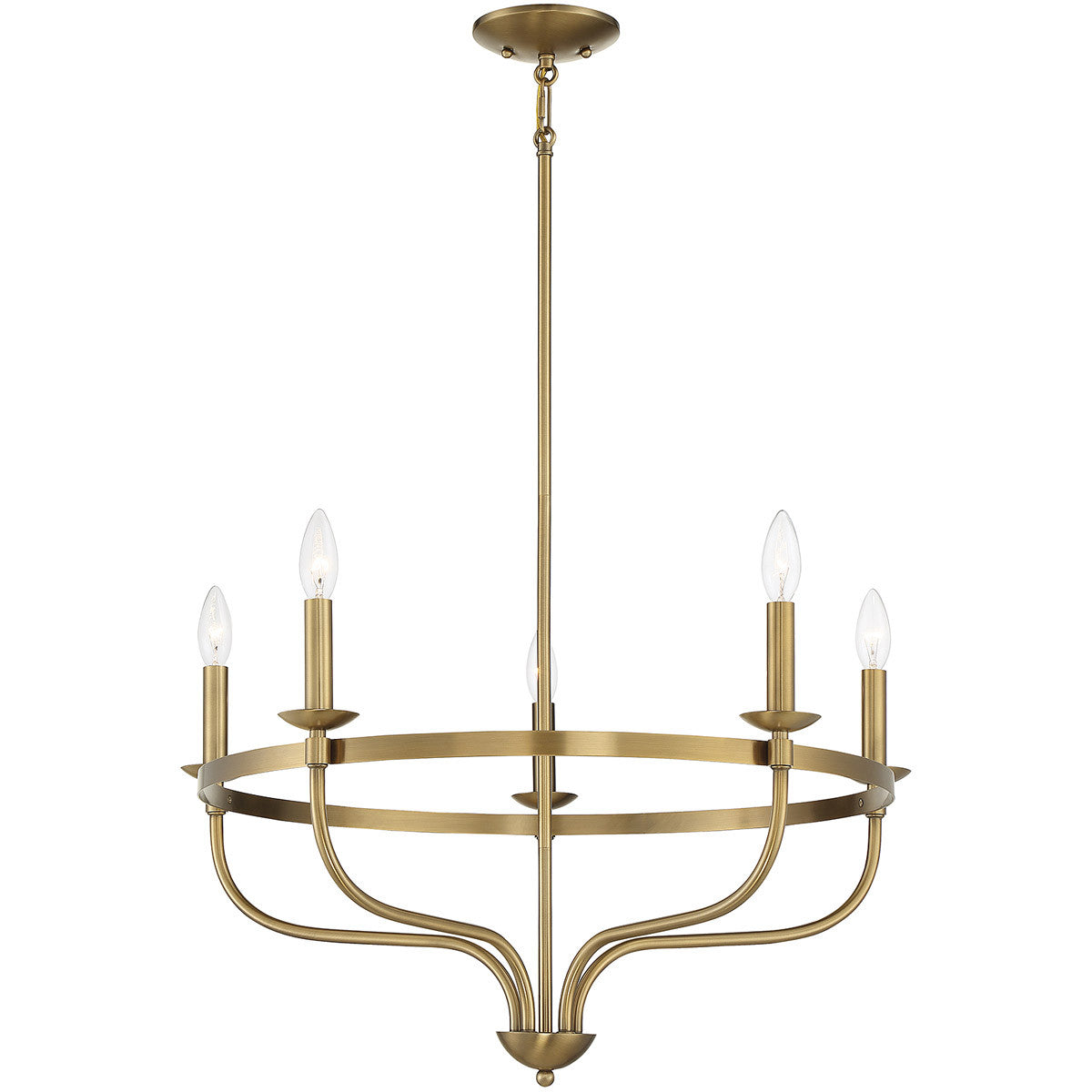 Meridian Lite Trends 5-Light Chandelier in Natural Brass M10087NB