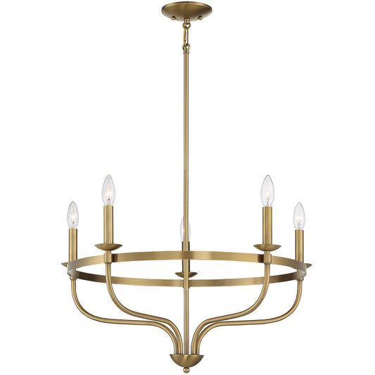 Meridian 5-Light Chandelier in Natural Brass M10087NB