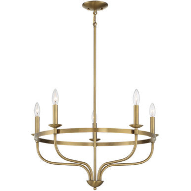 Meridian Lite Trends 5-Light Chandelier in Natural Brass M10087NB