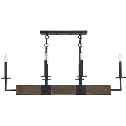 Meridian Lite Trends 6-Light Linear Chandelier in Remington M10088DG