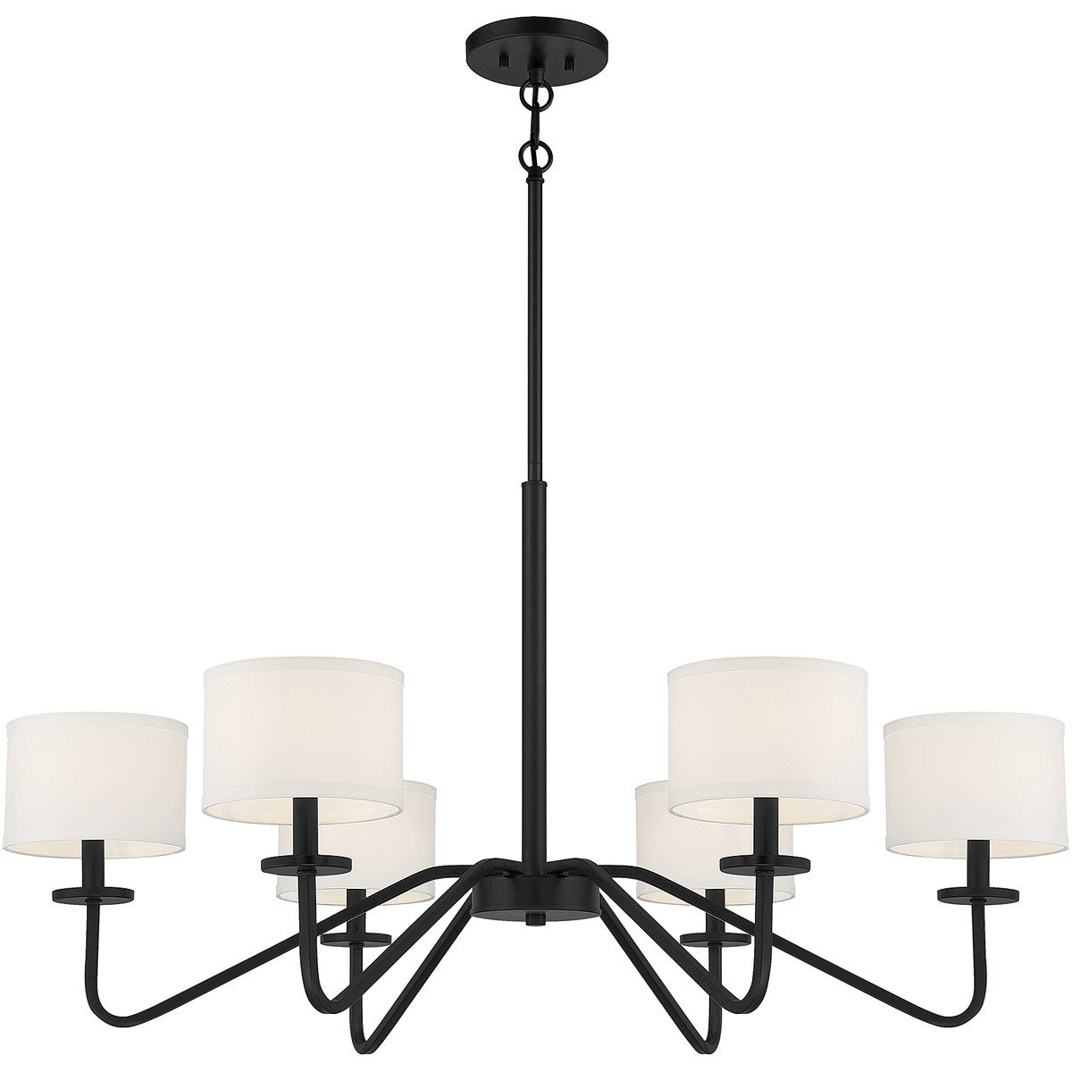 Meridian Lite Trends 6-Light Chandelier in Matte Black M10092MBK