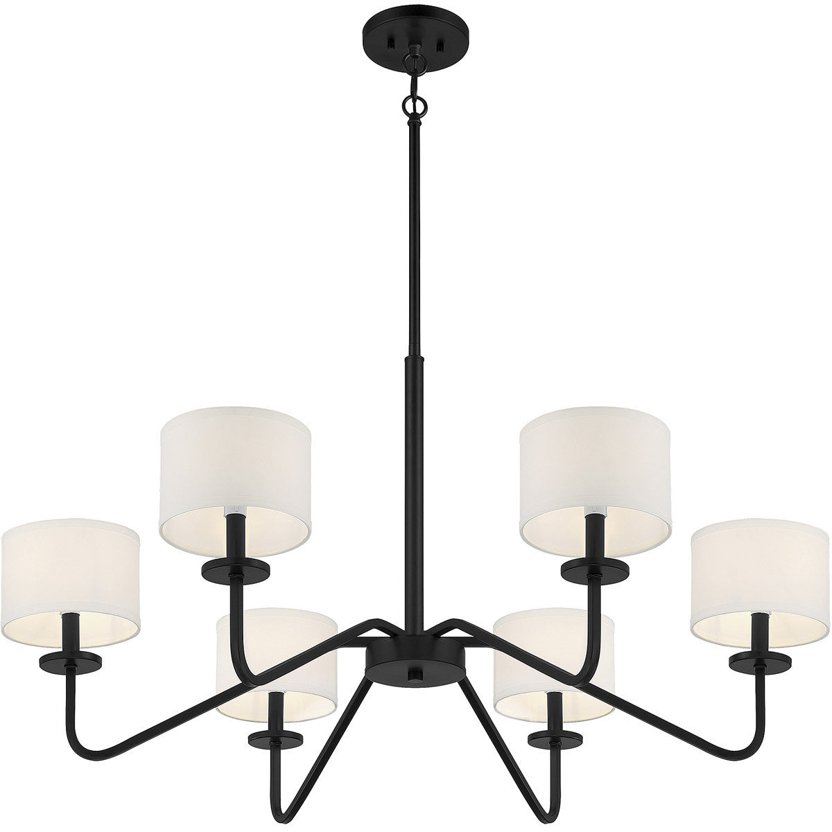 Meridian Lite Trends 6-Light Chandelier in Matte Black M10092MBK