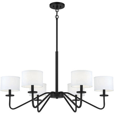 Meridian Lite Trends 6-Light Chandelier in Matte Black M10092MBK